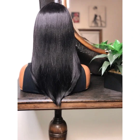 SINGLE LADY? ONYX BLACK LONG DEEP PART LACE FRONT WIG display picture 2